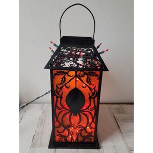 Halloween metal creepy large spider lantern prop light up